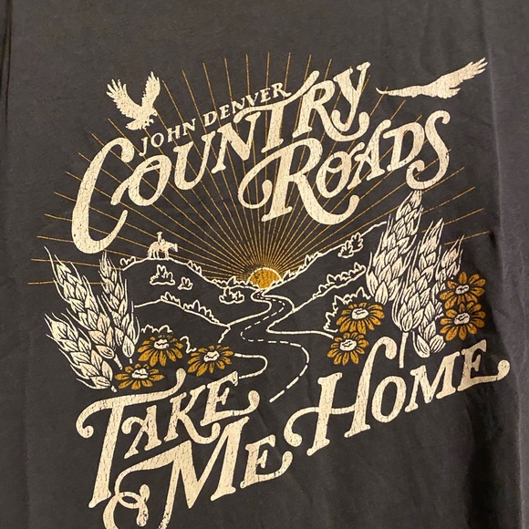 New MIDNIGHT RIDER X John Denver country roads graphic tee sz S,M,L,XL - Picture 2 of 6